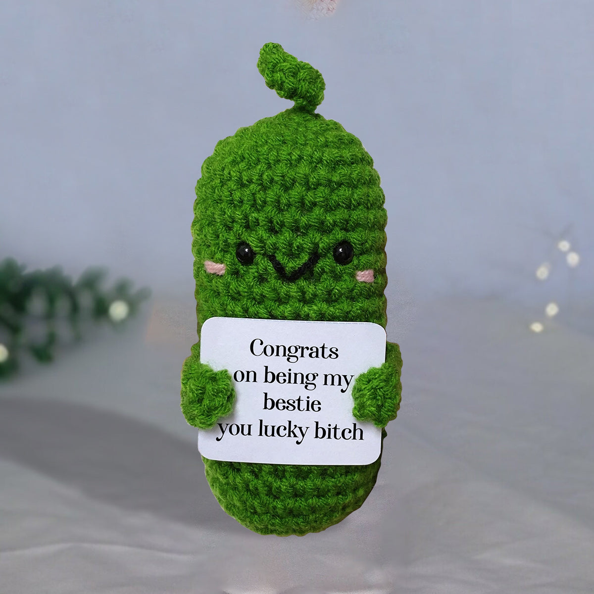 Congrats On Being My Bestie - Gift for friend - Personalized Hand Knitted Figurine