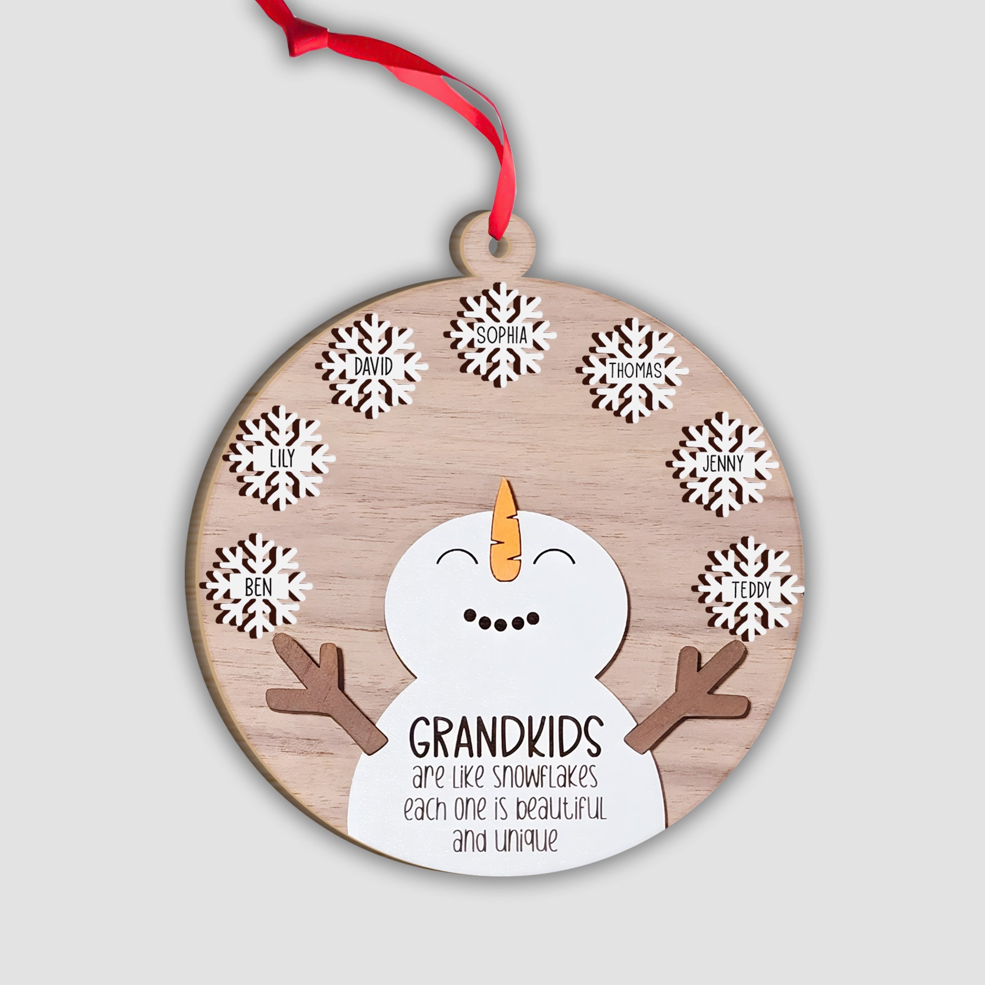 Grandkids are Like Snowflakes Each One Unique Christmas Ornament