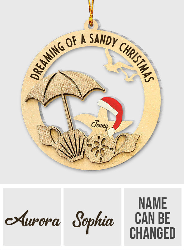 Dreaming White Sand Christmas - Personalized Sea Lover Ornament