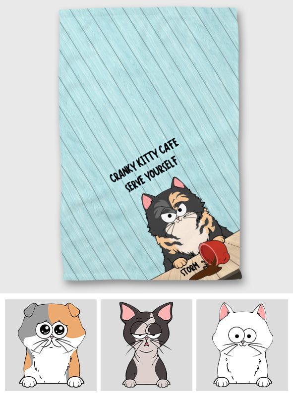 Cranky Kitty Cafe - Gift for cat lovers - Personalized Towel