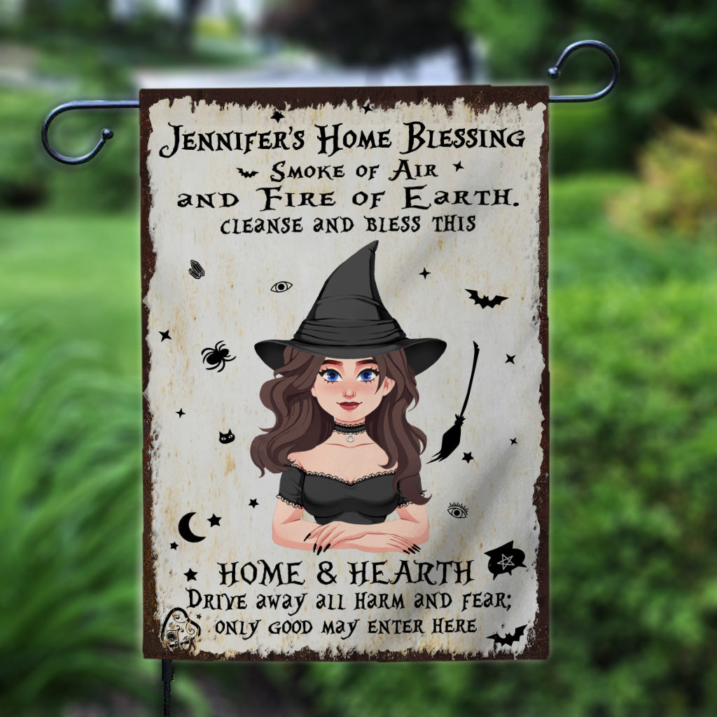 Home Blessing - Personalized Witch Garden Flag