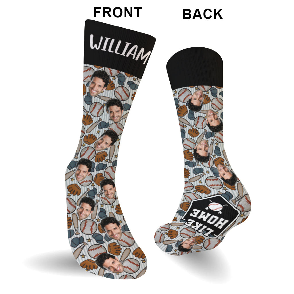 No Place Like Home - Personalized Baseball Socks