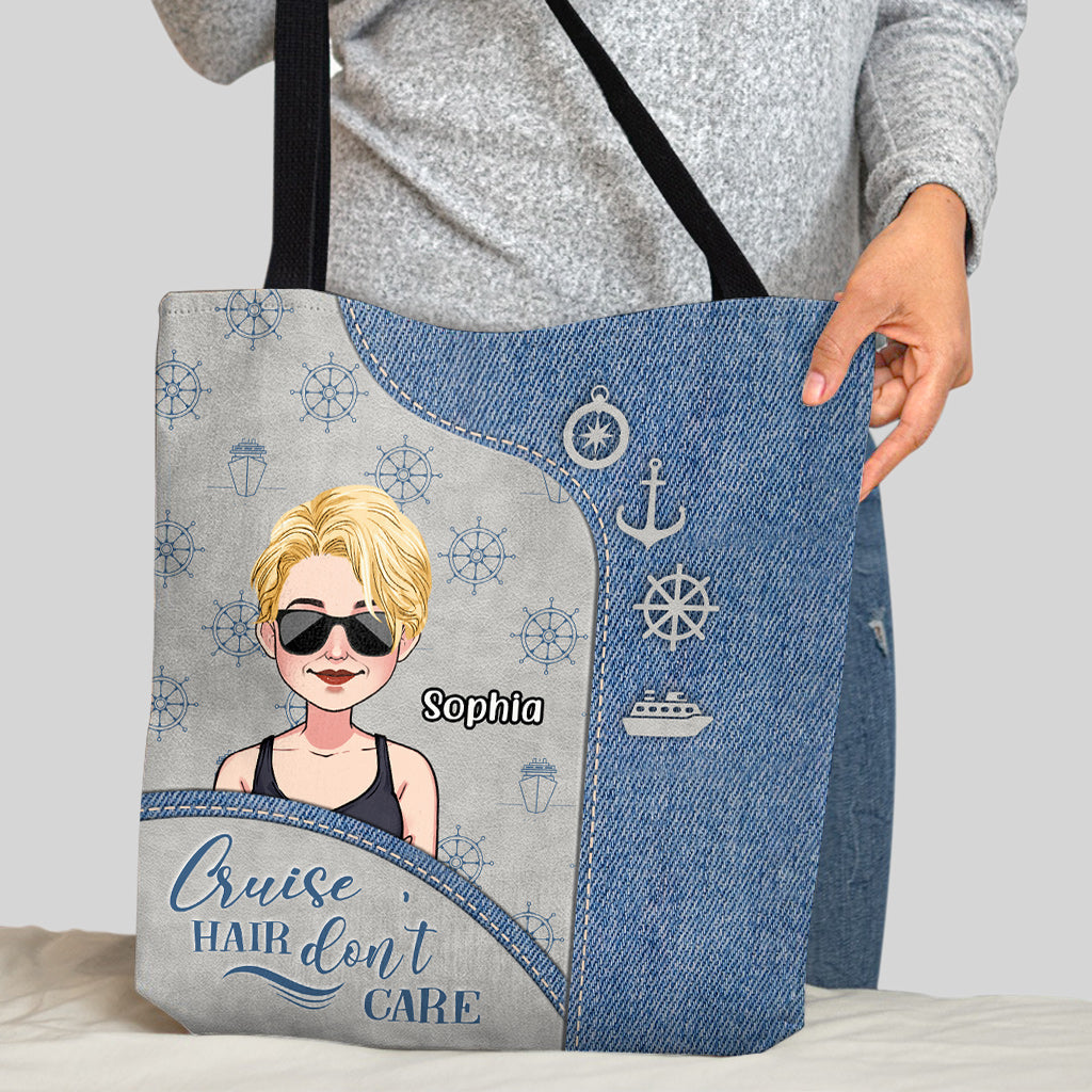 Cruise Hair Don't Care - Personalized Cruising Tote Bag
