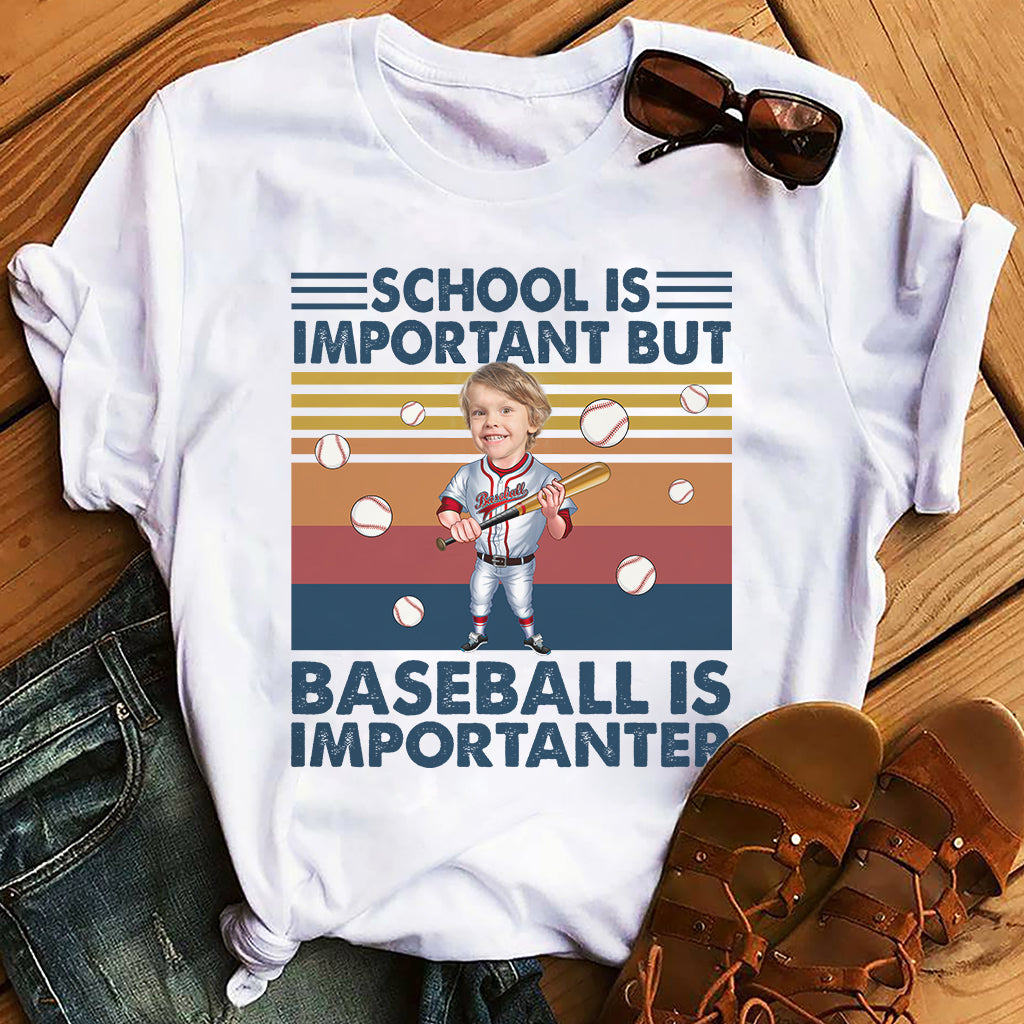 School Is Important But - Personalized Baseball T-shirt And Hoodie