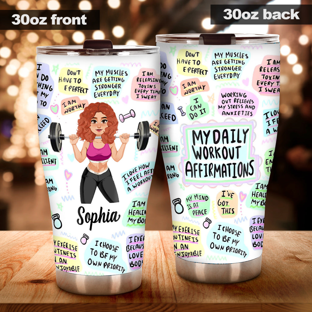 Just A Girl With Goals - Personalized Tumbler Cup - Gift For Fitness Lovers  - Fitness Girl