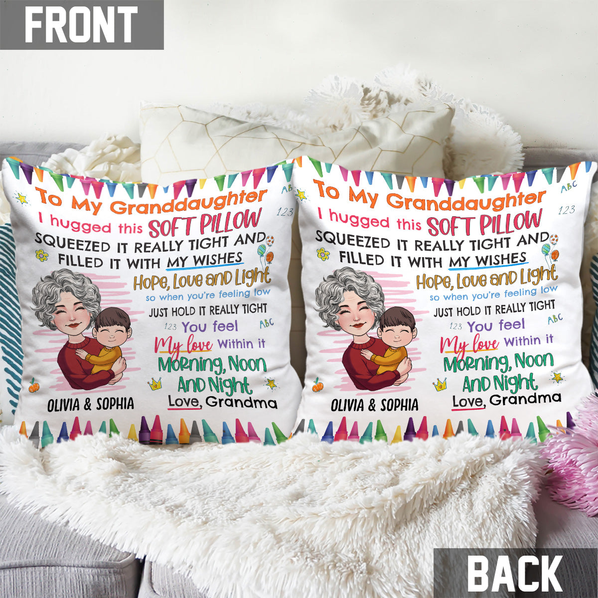 To My Granddaughter Daughter - Personalized Grandma Throw Pillow