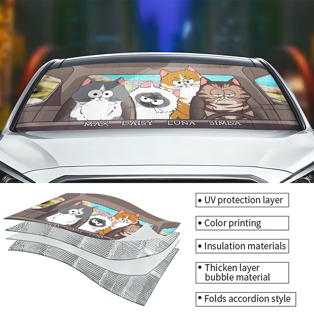 Cat's Trip - Personalized Cat Car Sunshade