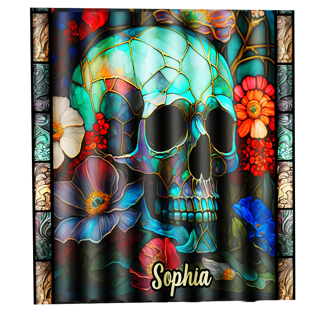 Floral Skull - Personalized Skull Shower Curtain