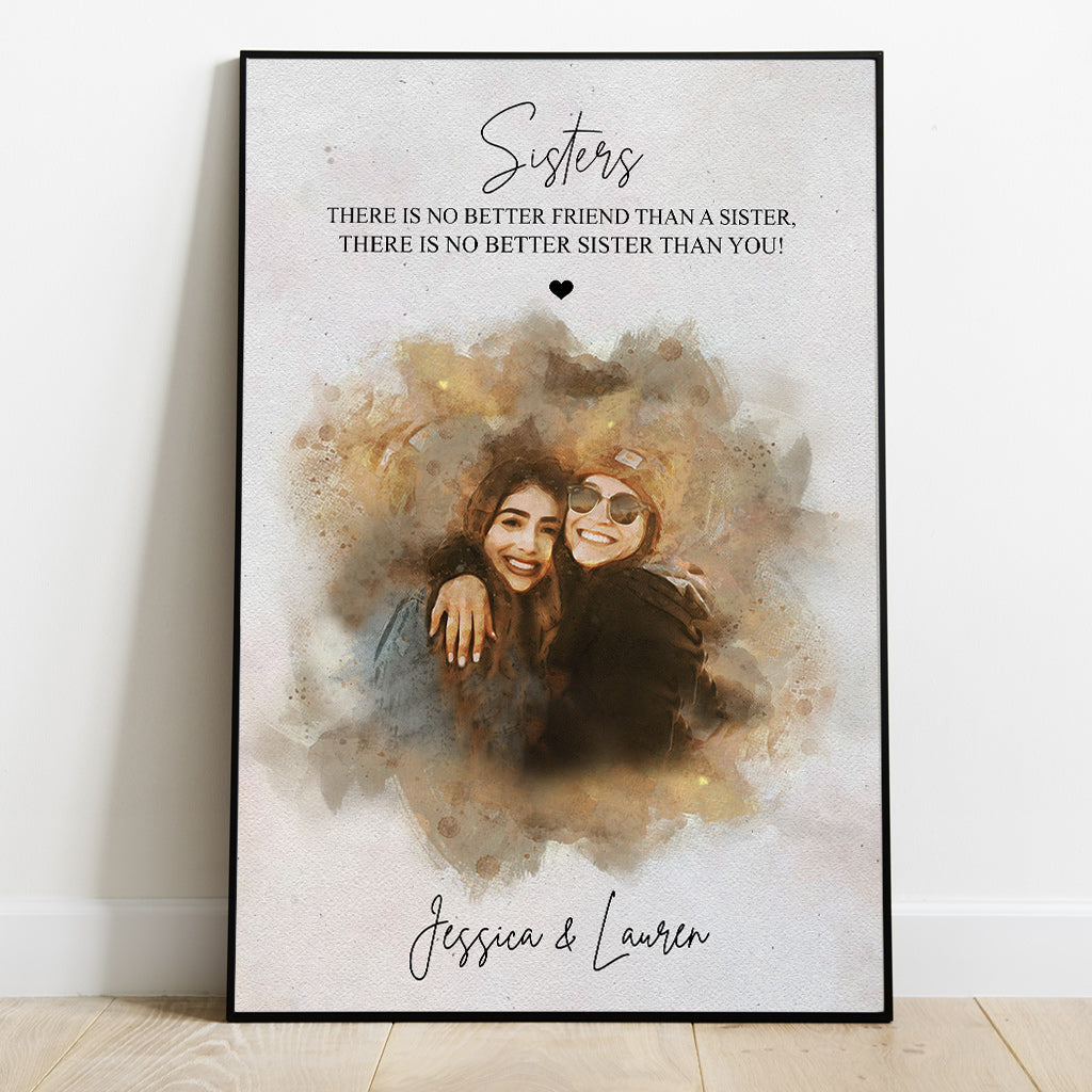 No Better Friend - Personalized Sibling Canvas And Poster