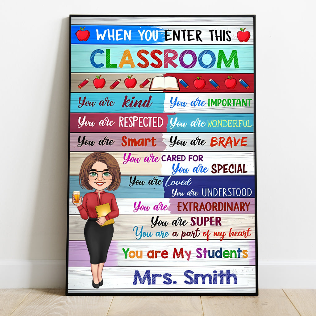 Colorful Classroom - Personalized Teacher Canvas And Poster
