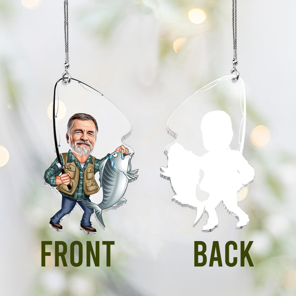 Photo Inserted Funny Fishing - Personalized Fishing Car Ornament