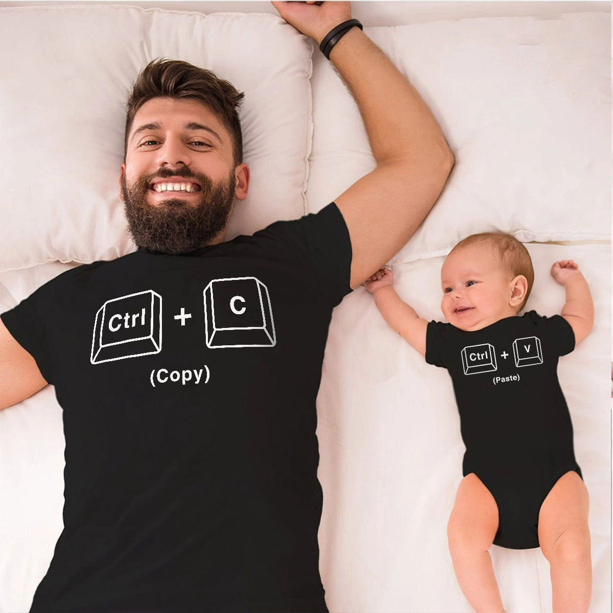 Copy Paster - Personalized Father T-shirt And Baby Onesie