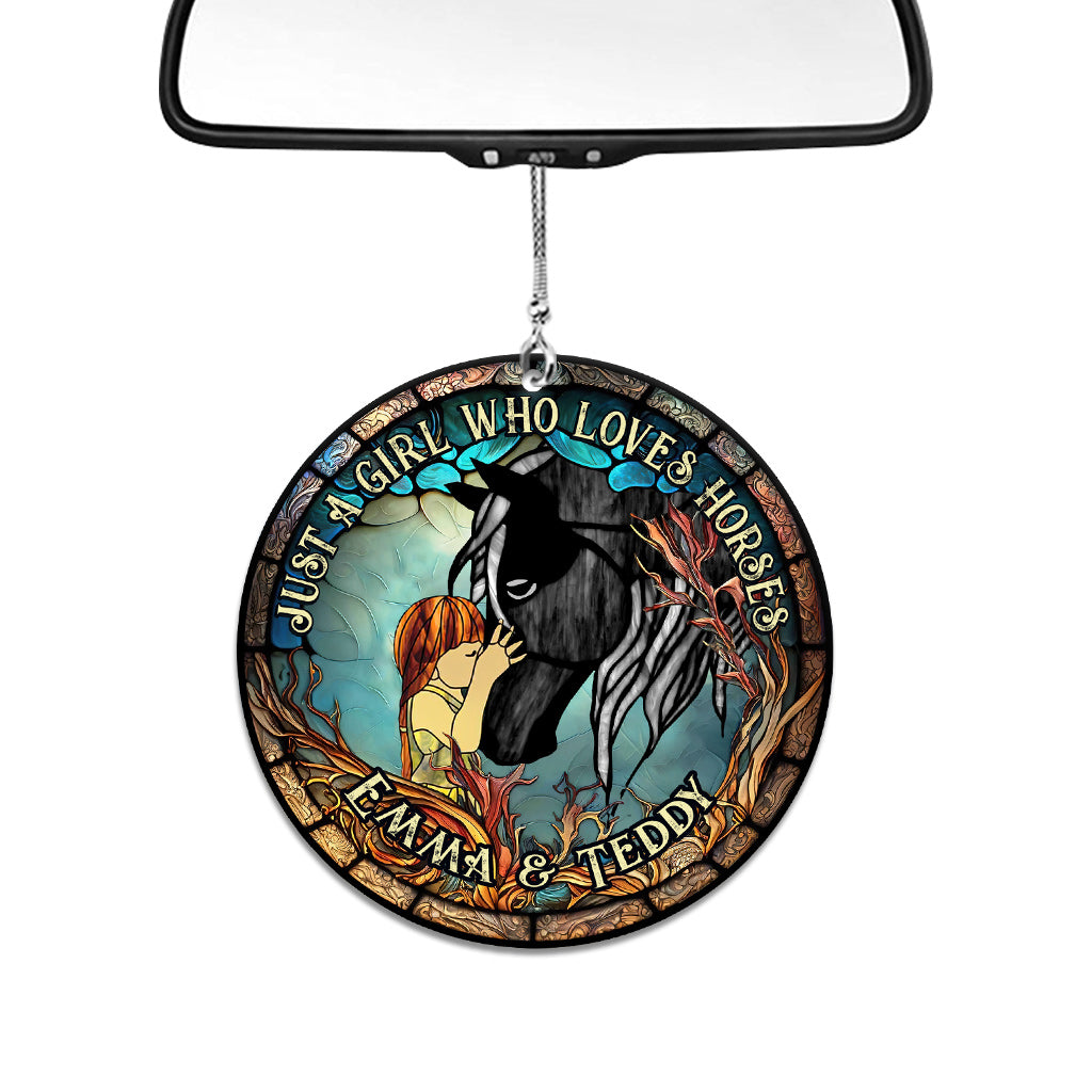 Just A Girl Who Loves Horses - Personalized Horse One-sided Car Ornament