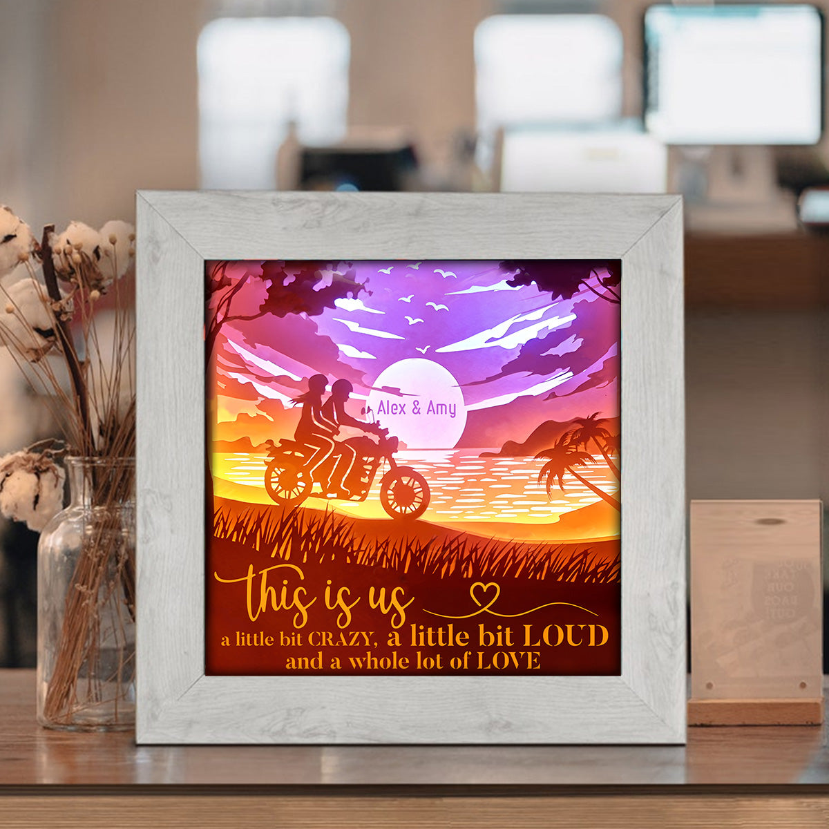 This Is Us - Personalized Biker Light Shadow Box