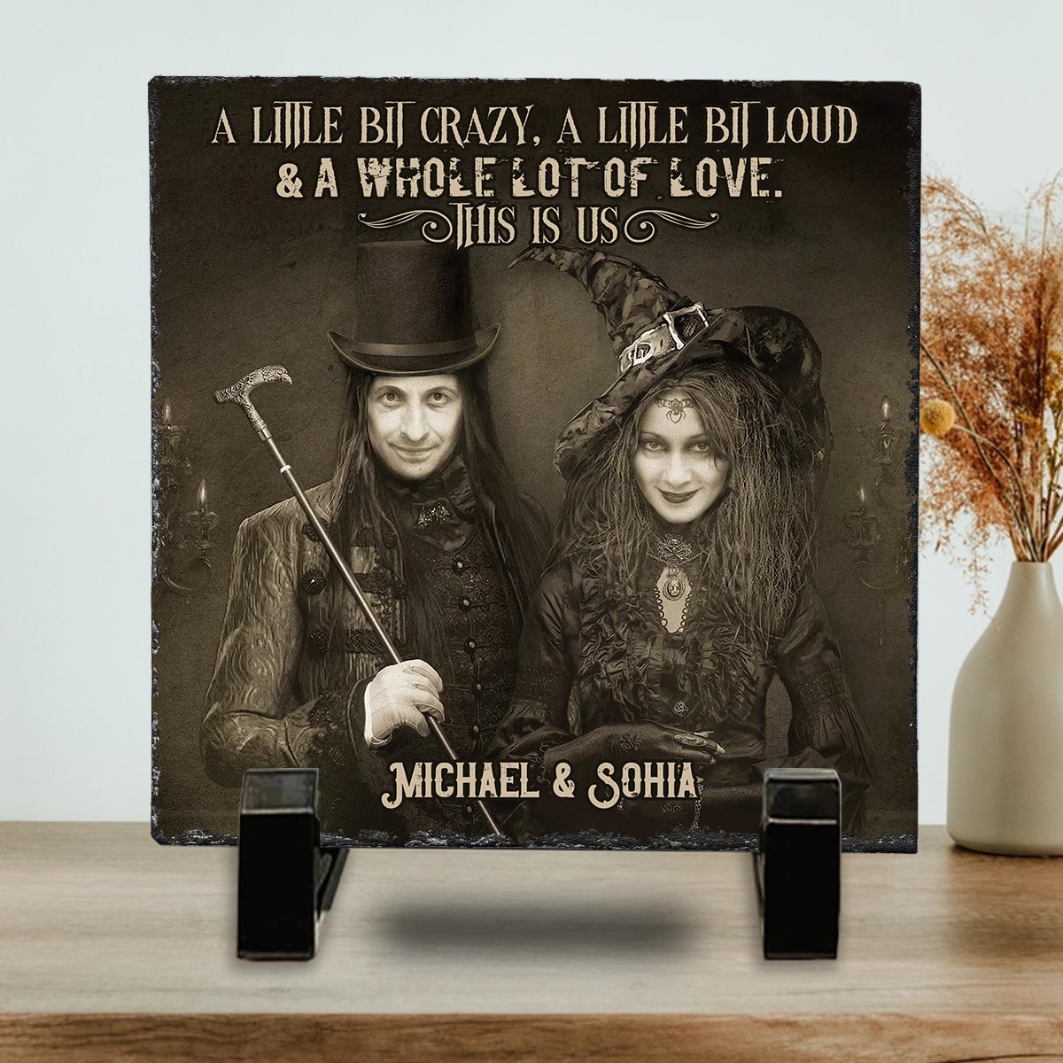 Till Death Do Us Part - Personalized Couple Square Shaped Stone