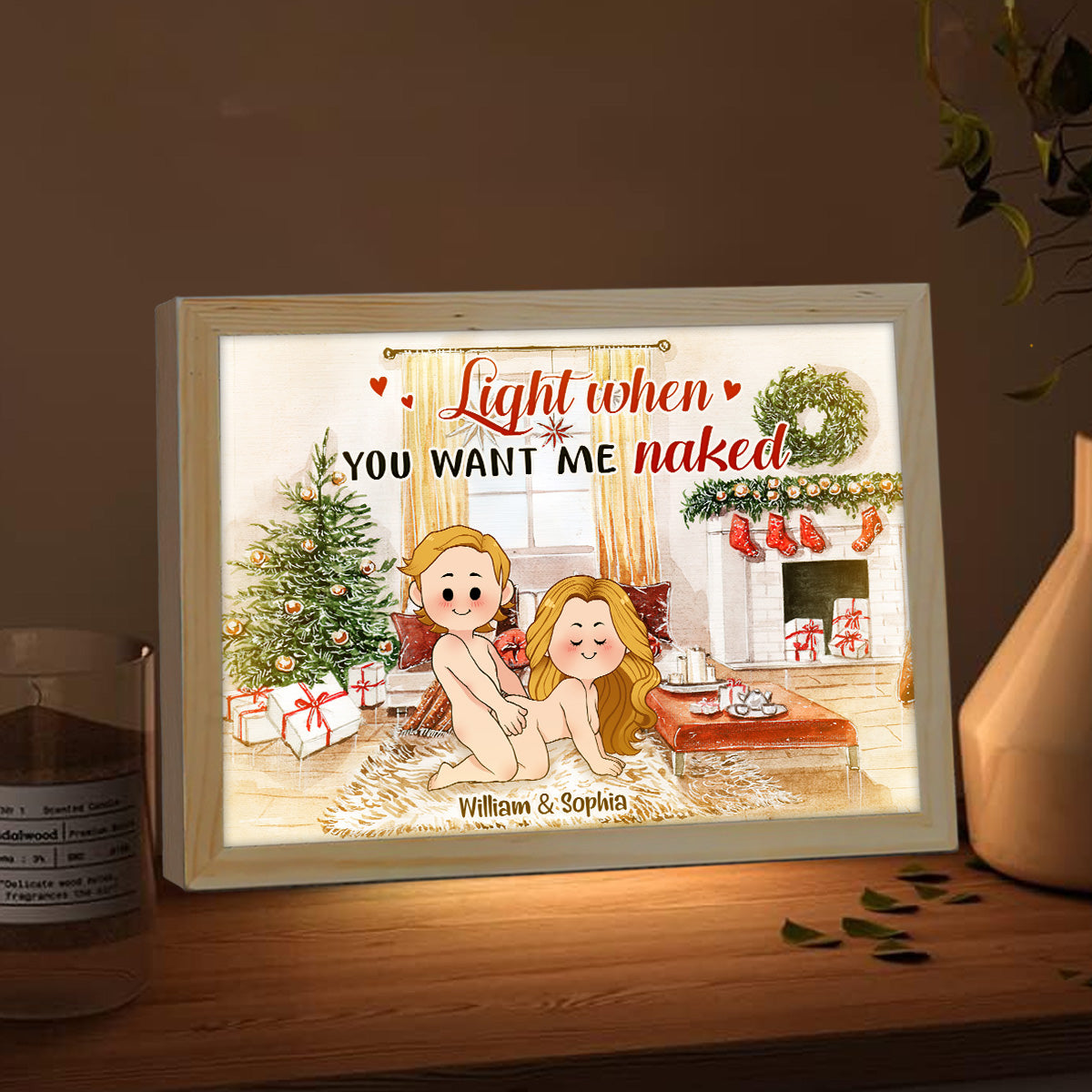 Light When You Want Me - Personalized Couple Light Photo Frame