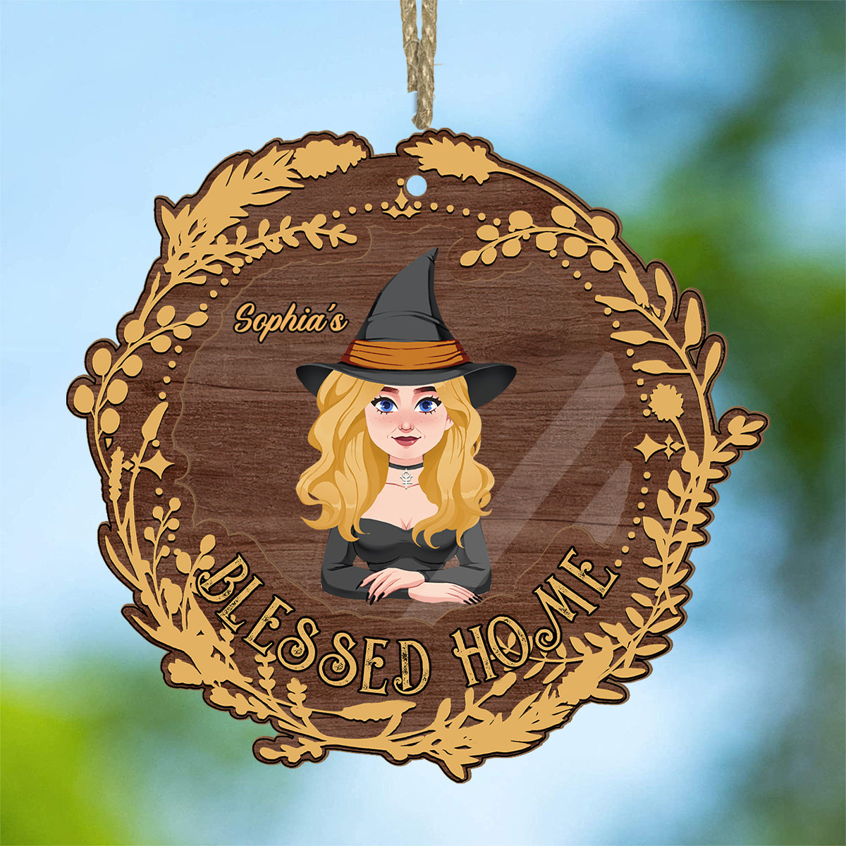 Blessed Home - Personalized Witch Suncatcher