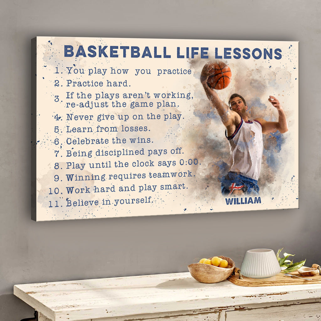 Basketball Life Lessons - Personalized Basketball Canvas And Poster