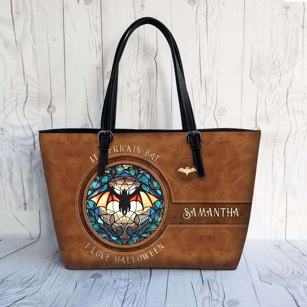 It's Frickin' Bat I Love Halloween - Personalized Witch Leather Bag