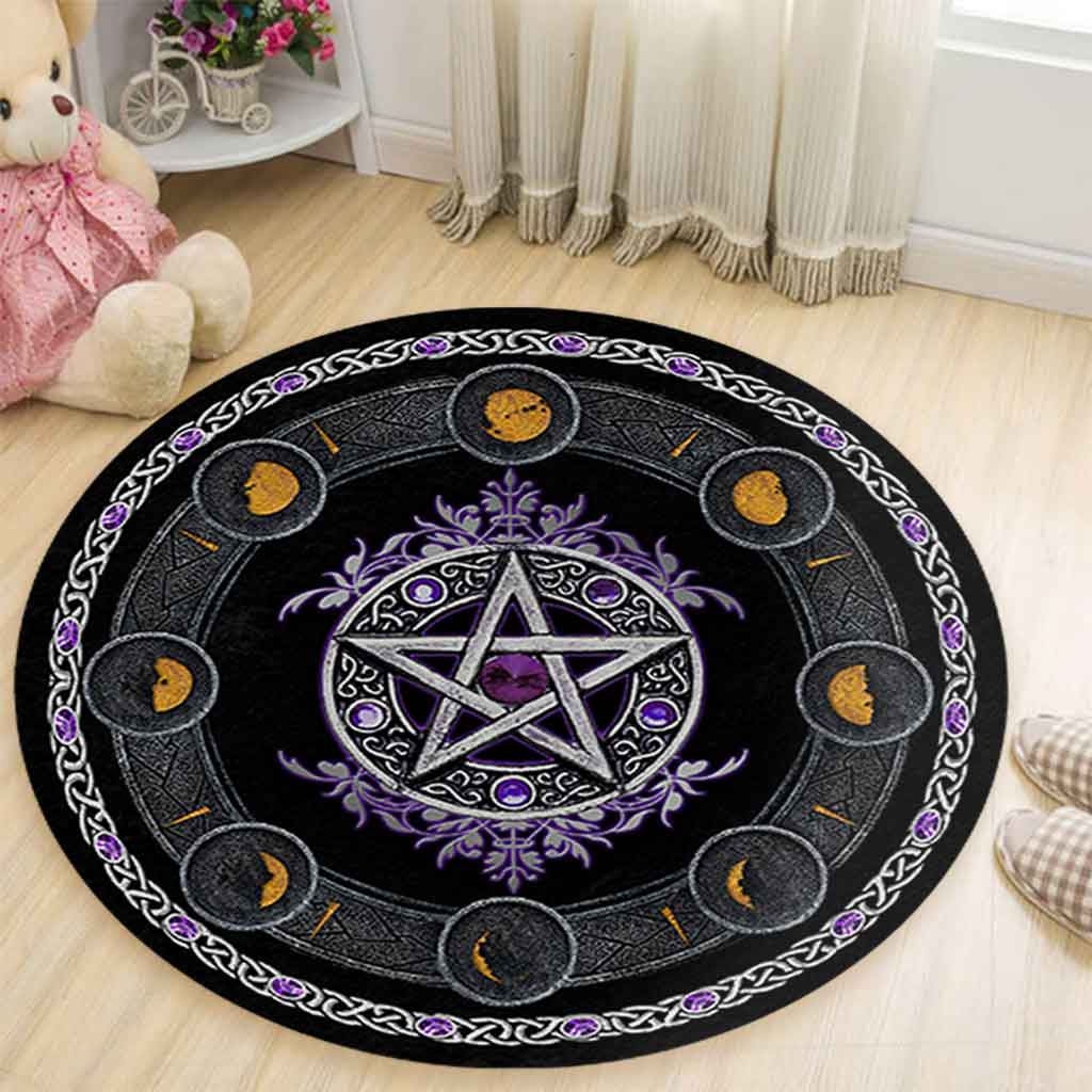 Witch Please Witch Wall Clock - Witch Round Rug