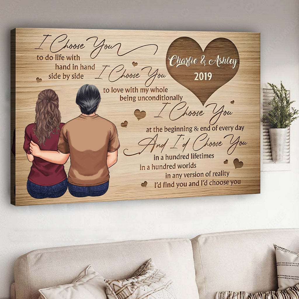 I Choose You - Personalized Couple Canvas And Poster