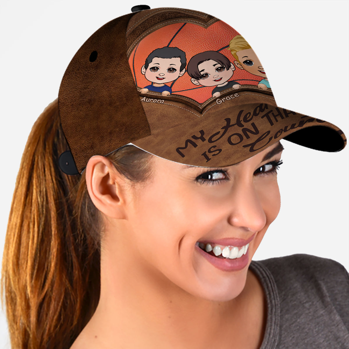 My Heart Is On That Court - Personalized Basketball Classic Cap