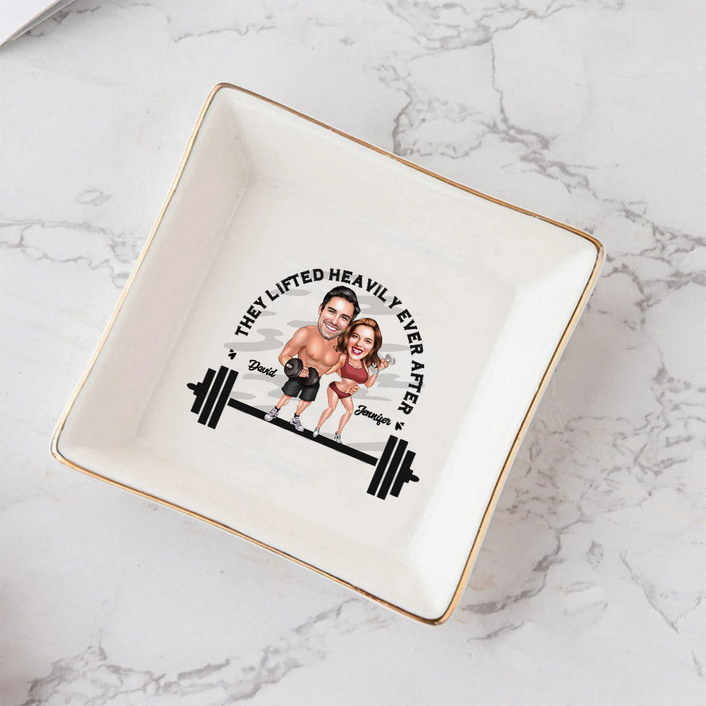 They Lifted Heavily Ever After - Personalized Fitness Jewelry Dish