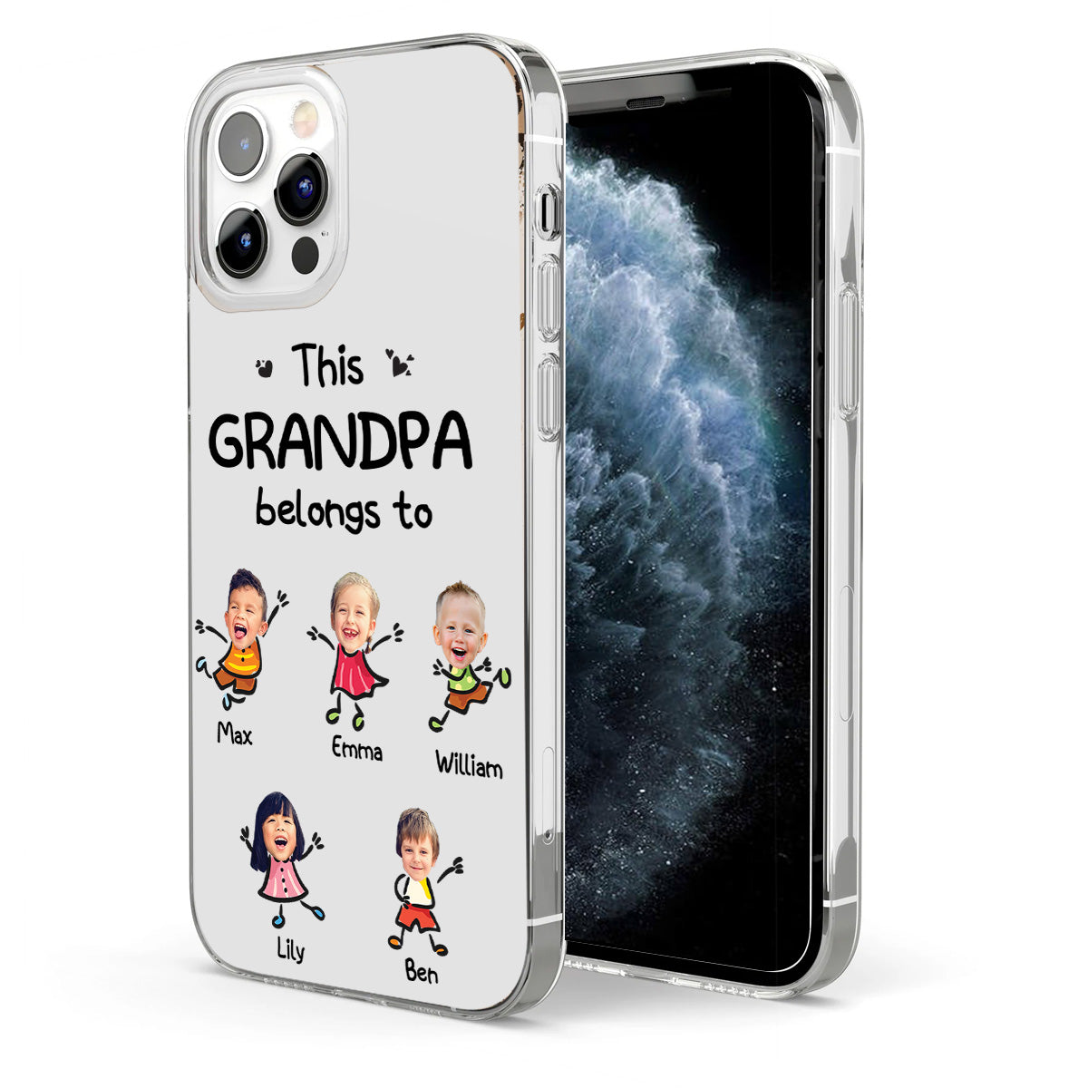 This Grandpa Belongs To - Personalized Grandpa Clear Phone Case