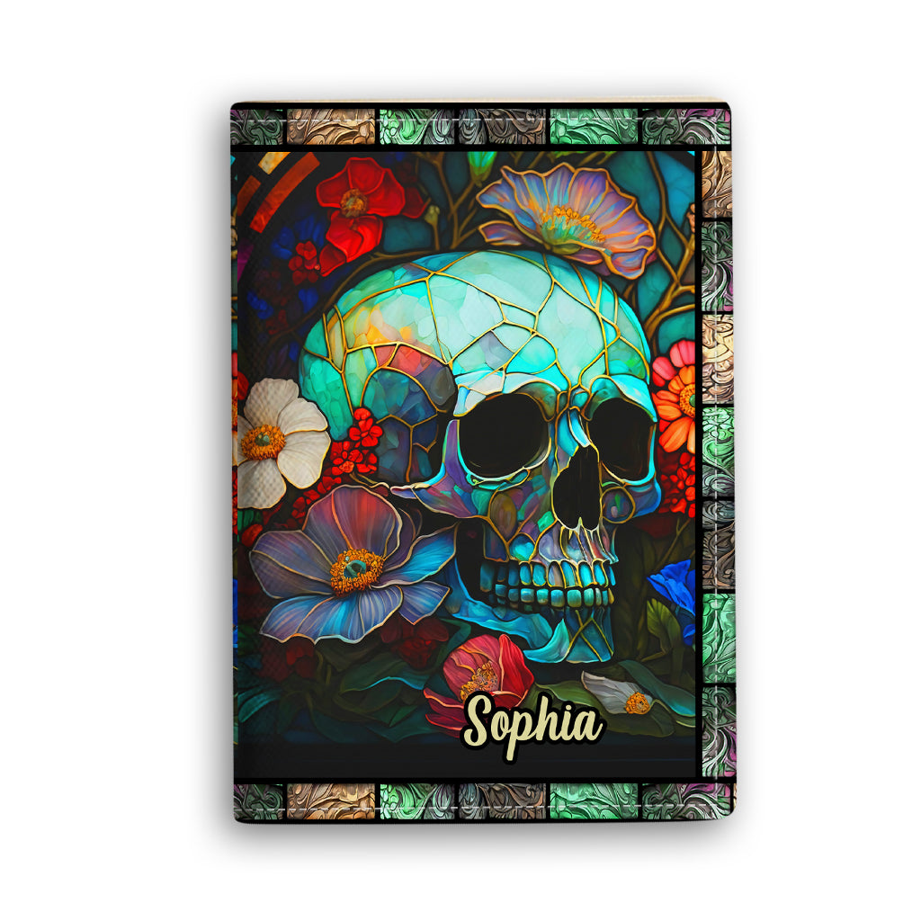Floral Skull - Personalized Skull Passport Holder