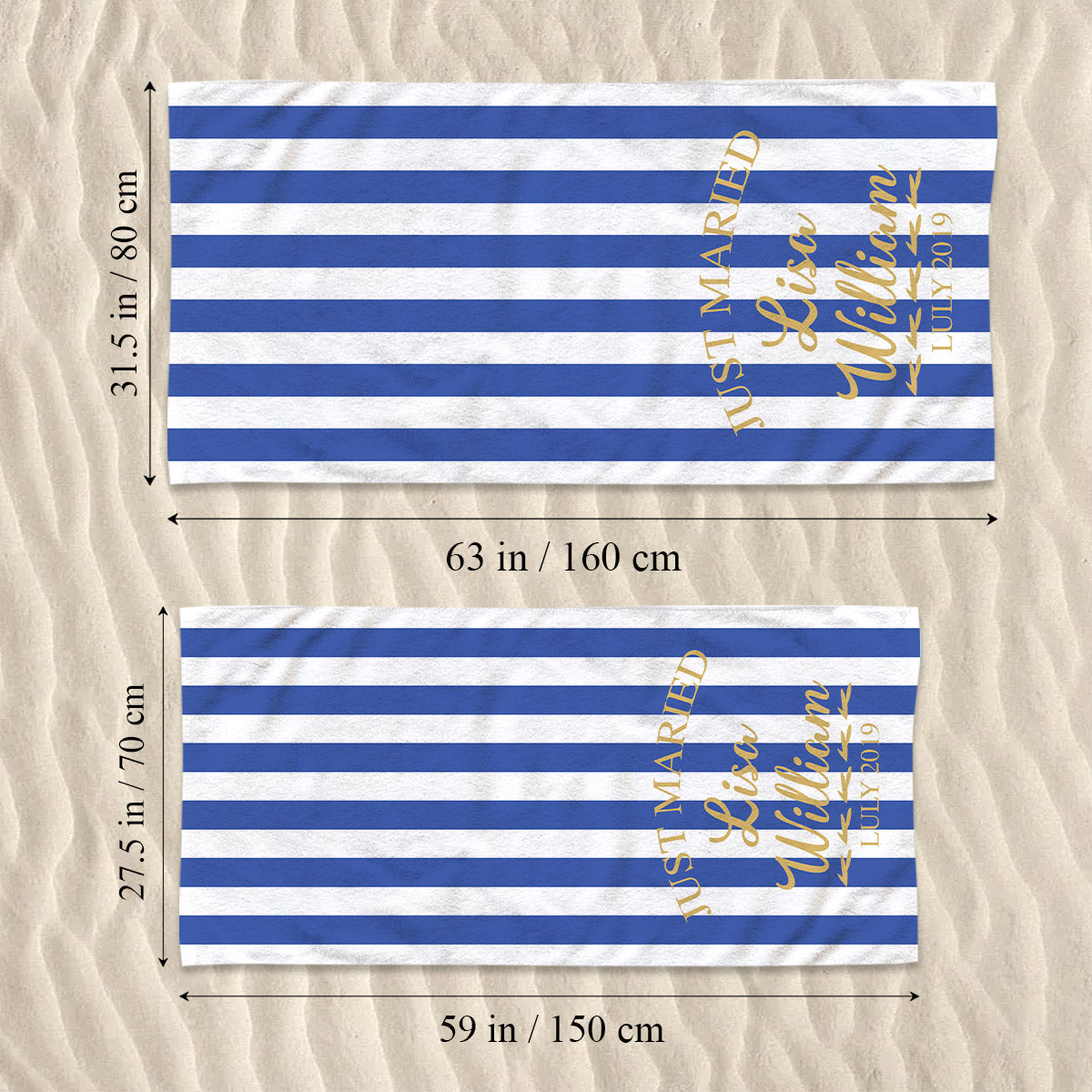 Wedding Towel - Personalized Couple Beach Towel