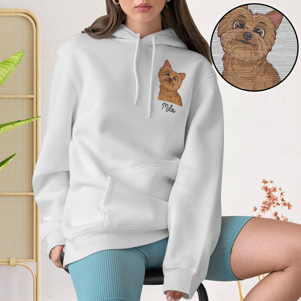 Custom 2D Photo - Personalized Dog Embroidered Hoodie