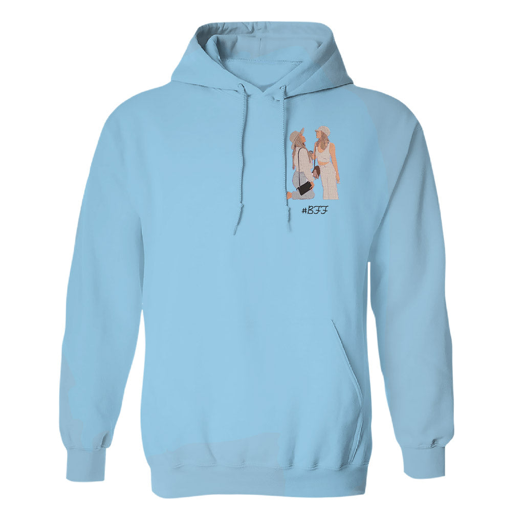 Custom 2D Photo - Personalized Bestie Embroidered Hoodie