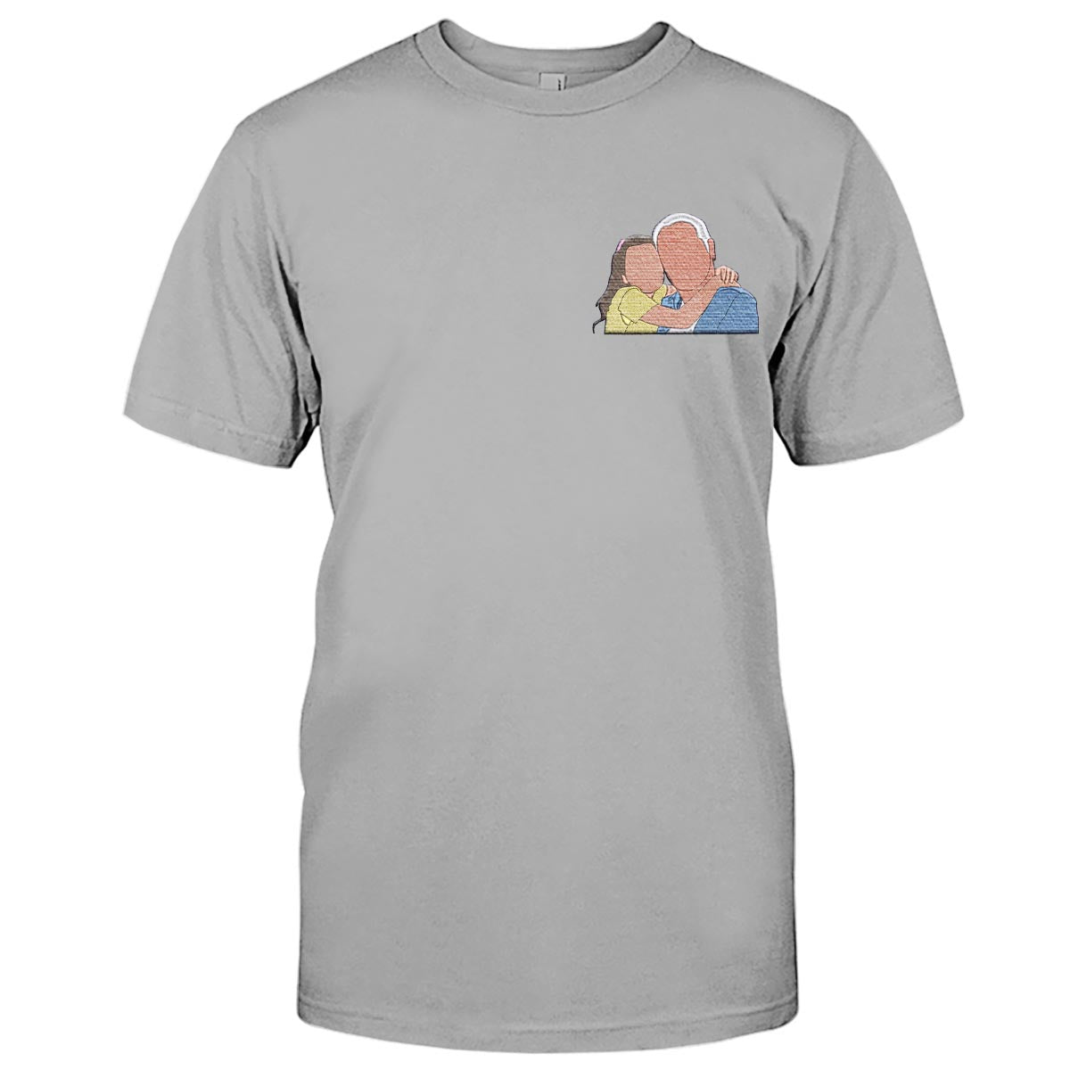 Custom 2D Photo - Personalized Grandpa Embroidered T-shirt