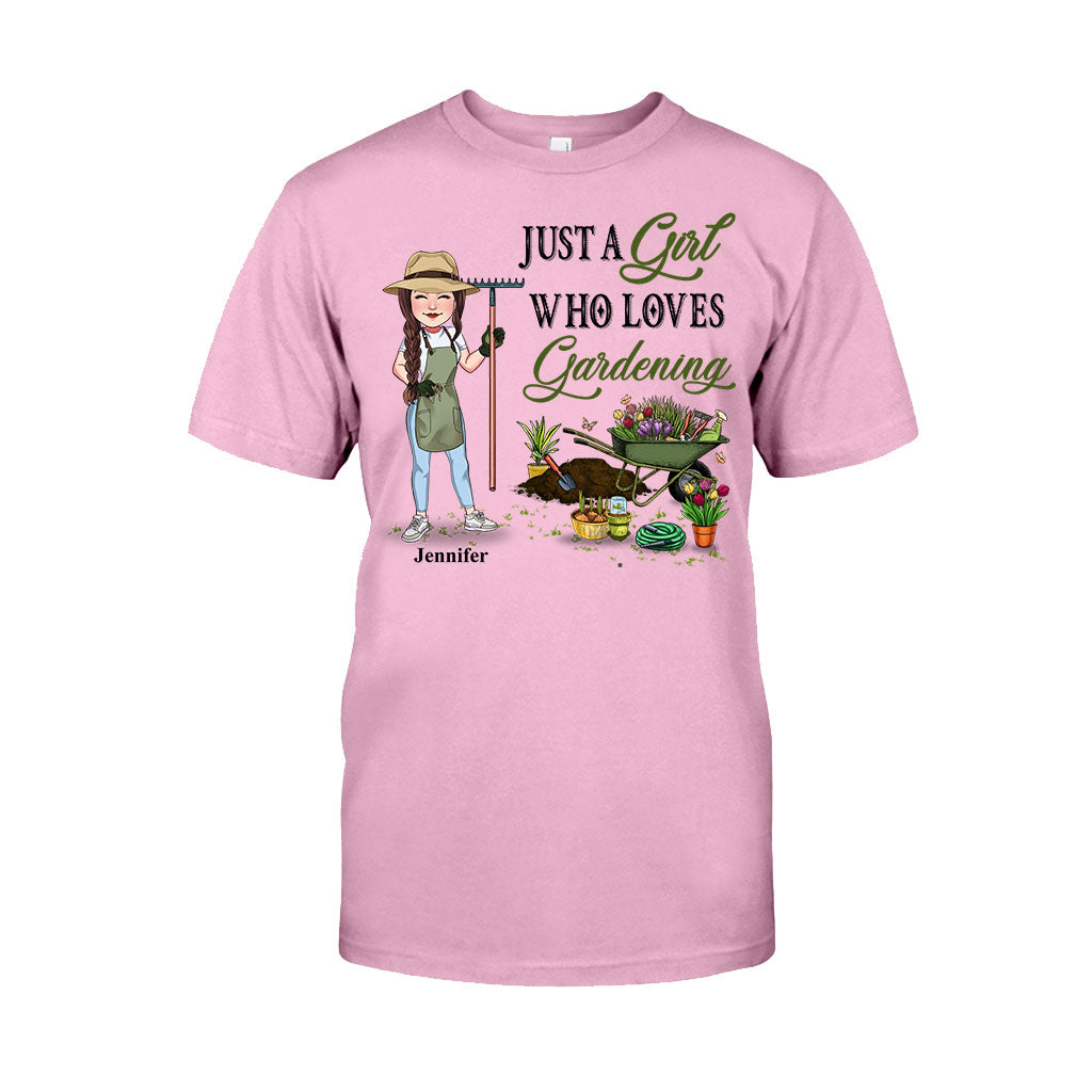 Just A Girl Who Loves Gardening - Personalized Gardening T-shirt & Hoodie