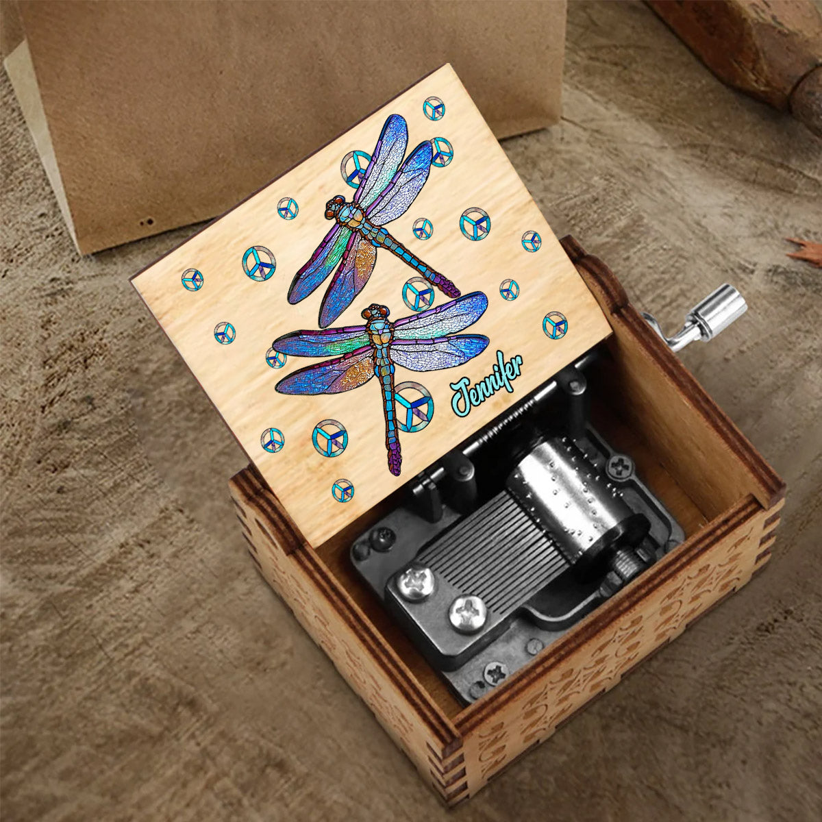 Hippie Soul - Personalized Hippie Hand Crank Music Box