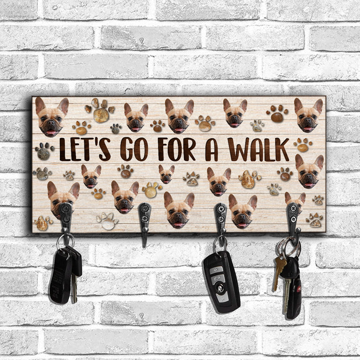 Let's Go For A Walk - Personalized Dog Key Rack