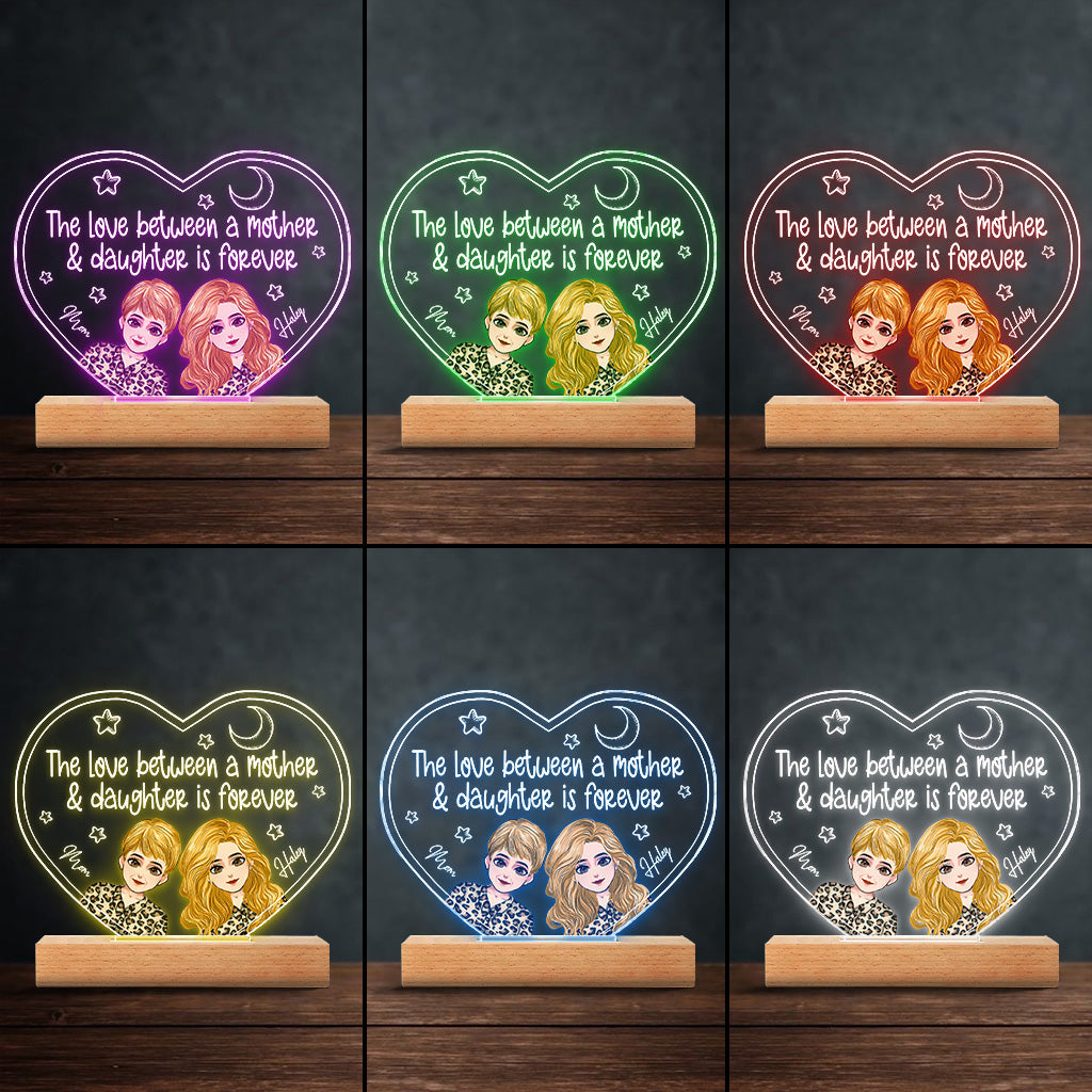 Love Between A Mother and Her Children - Personalized Mother's Day Mother Shaped Plaque Light Base