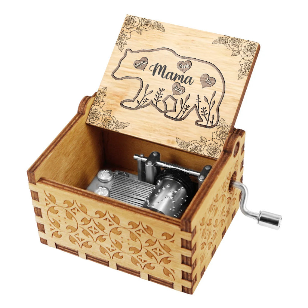 Mama Bear - Personalized Mother's day Mother Hand Crank Music Box