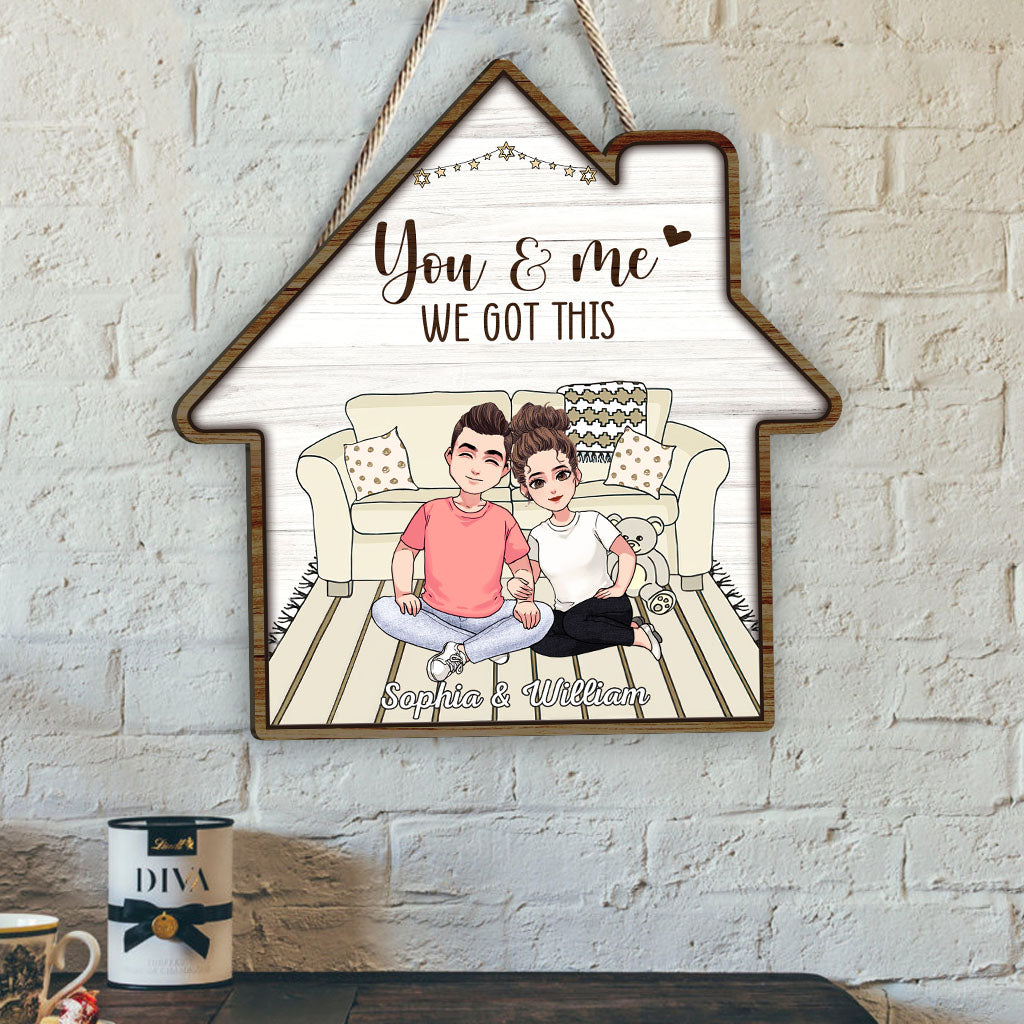 And So Together They Built A Life They Loved - Personalized Couple Wood Sign