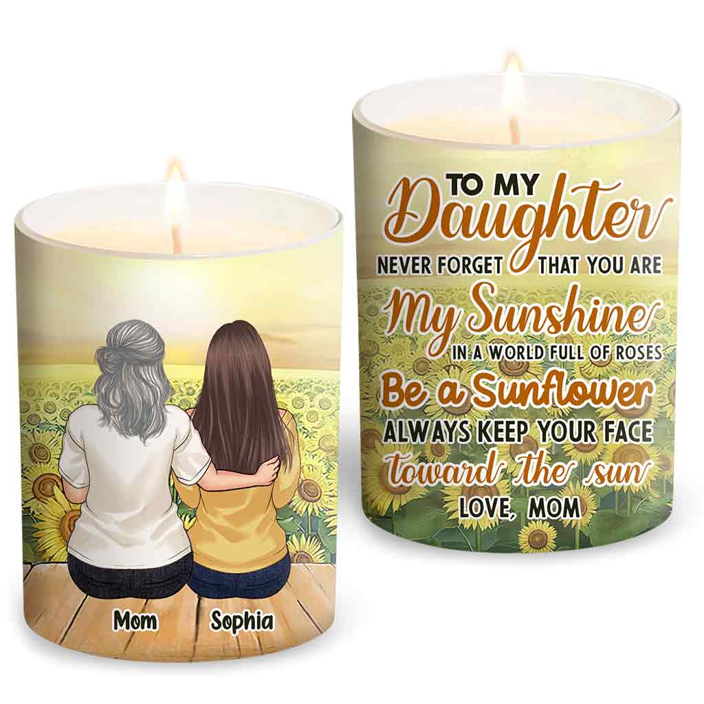 To My Daughter - Personalized Mother Candle With Wooden Lid