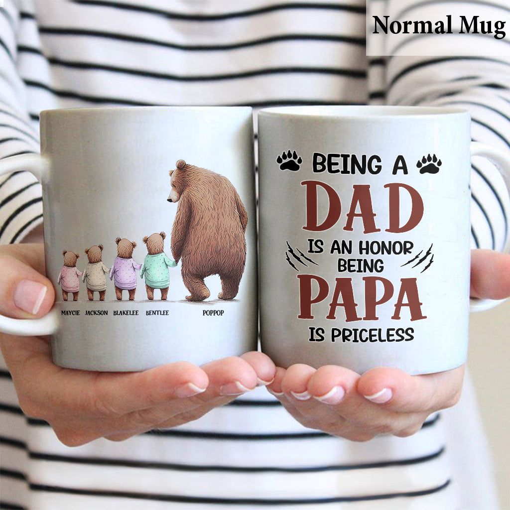 Priceless Papa Bear - Personalized Father's Day Grandpa Mug