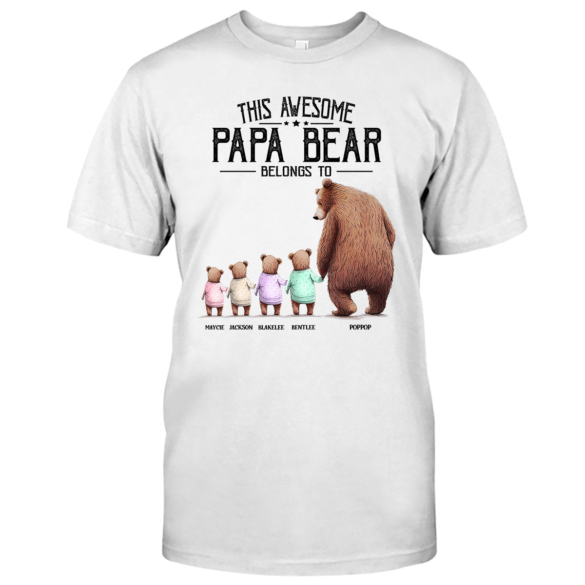 This Papa Bear Belongs To - Personalized Grandpa T-shirt and Hoodie