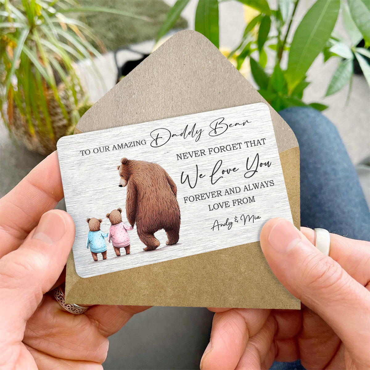 Dada Bear - Personalized Father's Day Father Wallet Insert Card