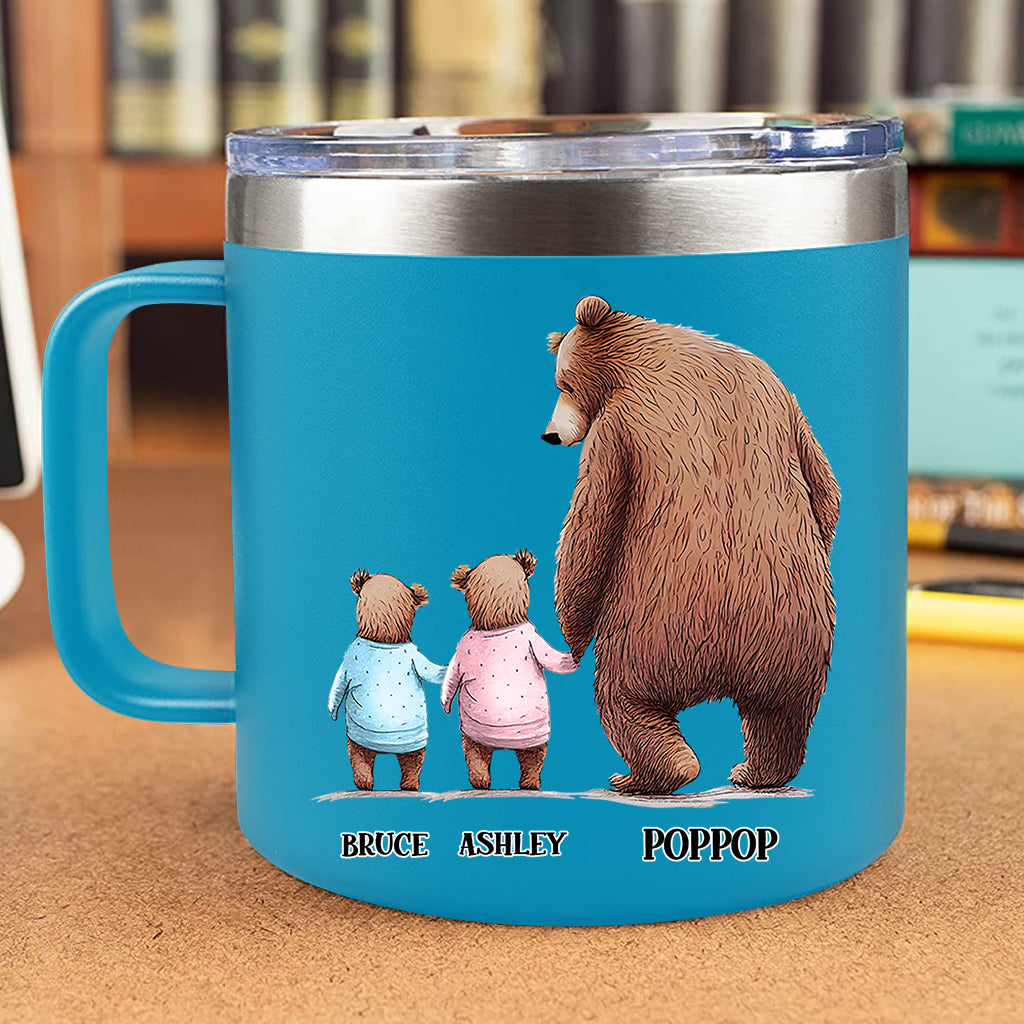 Papa Bear Personalized Blue Coffee Mug