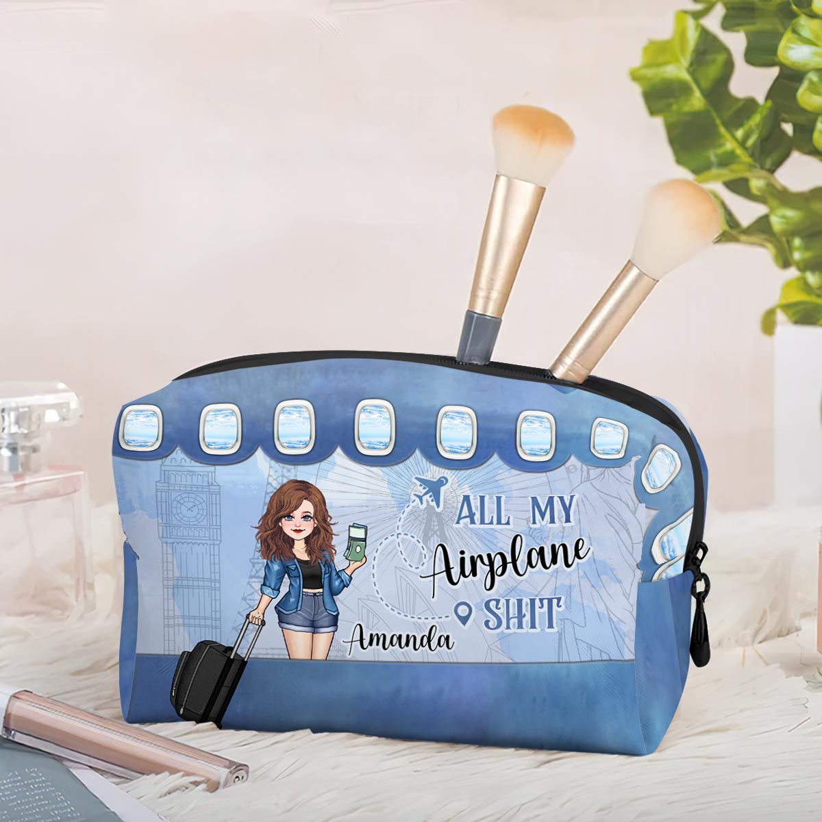 All My Airplane Shit - Personalized Travelling Makeup Bag