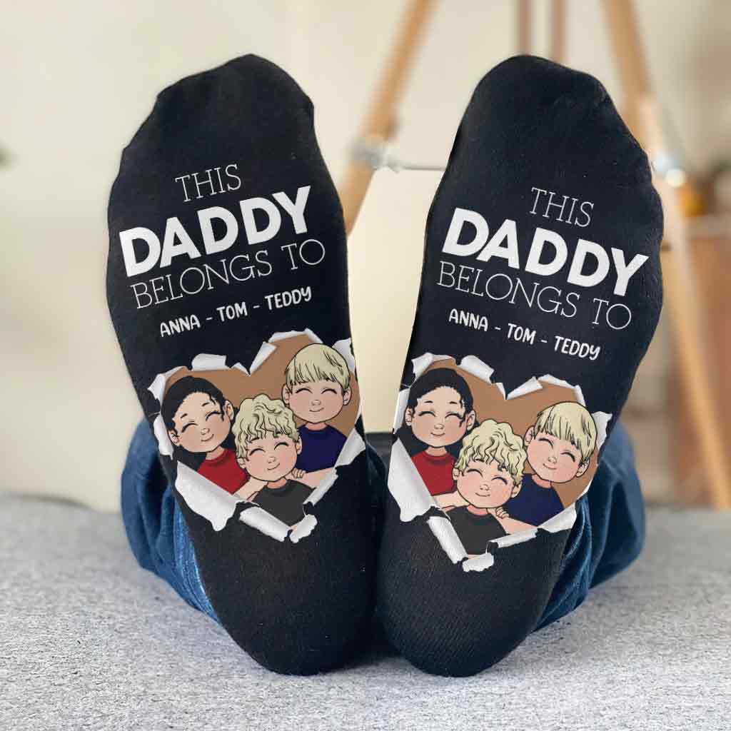 This Dad Belongs To - Personalized Father Socks