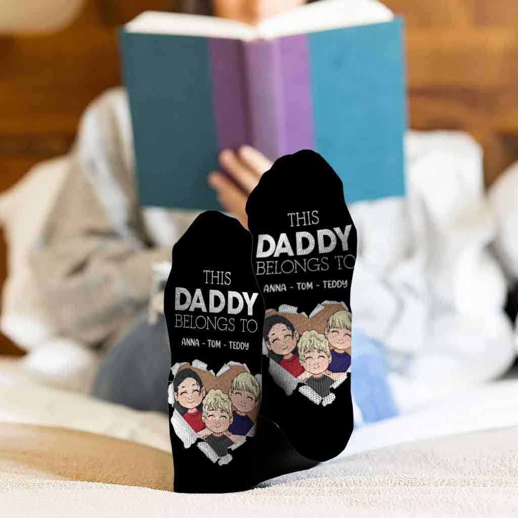 This Dad Belongs To - Personalized Father Socks