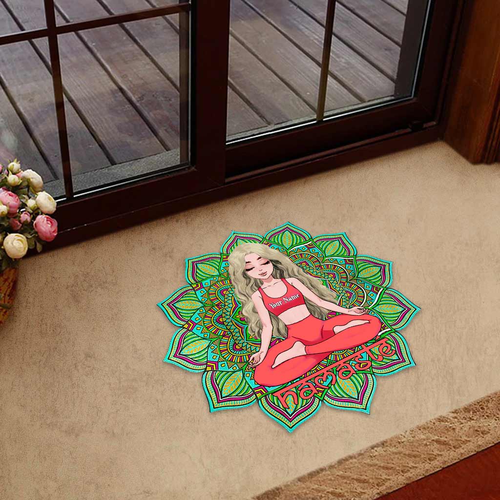 Namaste - Personalized Yoga Shaped Doormat