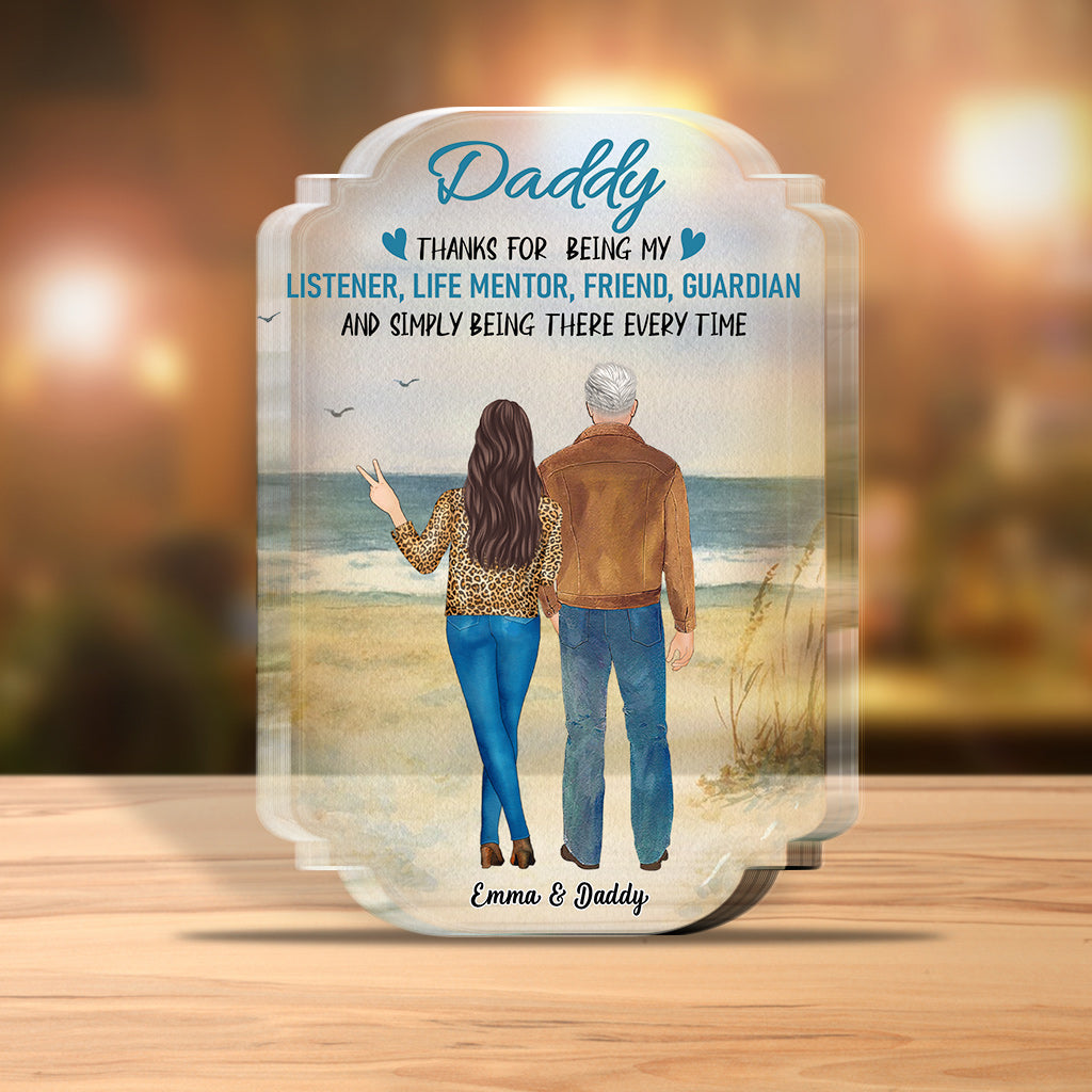 Father And Daughter - Personalized Father Custom Shaped Acrylic Plaque