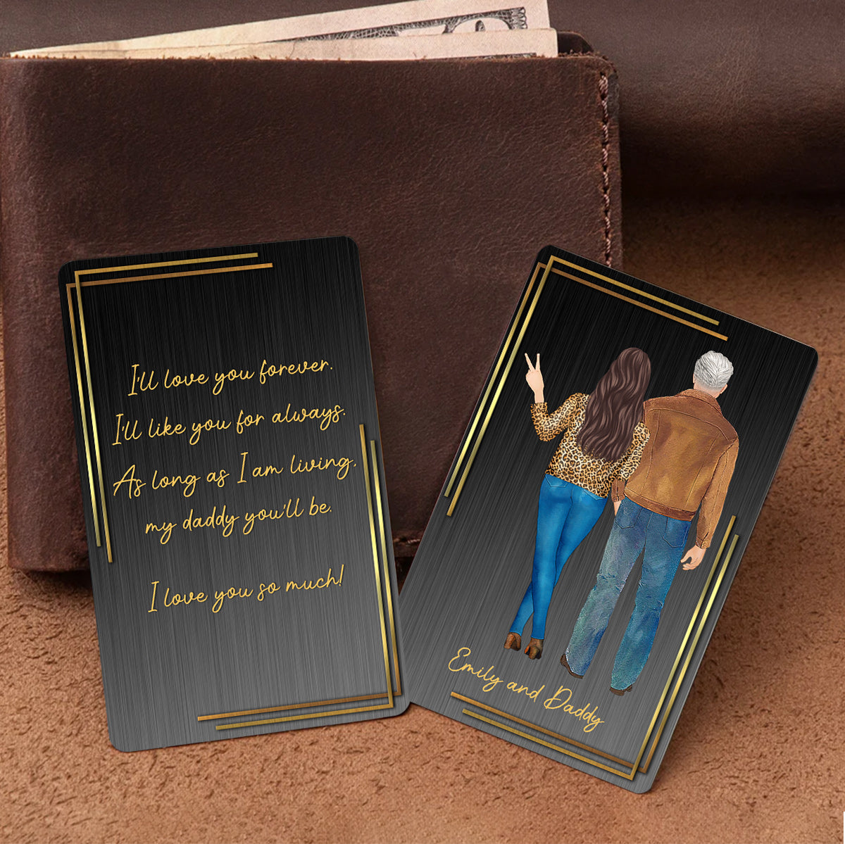 Love You Forever - Personalized Father Wallet Insert Card